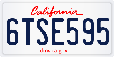 CA license plate 6TSE595