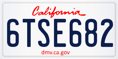 CA license plate 6TSE682