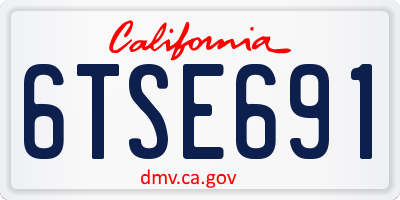 CA license plate 6TSE691