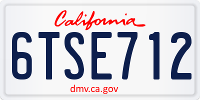 CA license plate 6TSE712