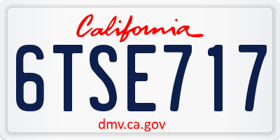 CA license plate 6TSE717