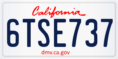 CA license plate 6TSE737