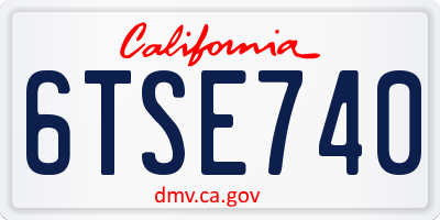 CA license plate 6TSE740