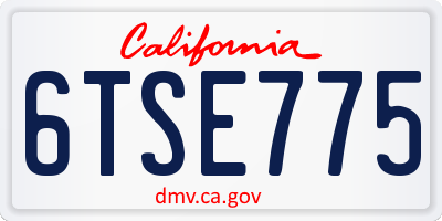 CA license plate 6TSE775