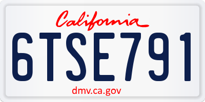 CA license plate 6TSE791