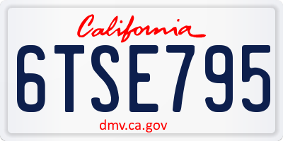 CA license plate 6TSE795