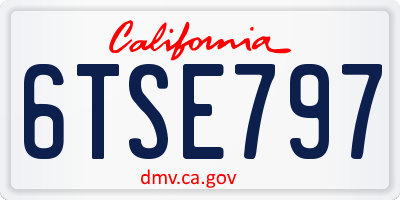 CA license plate 6TSE797