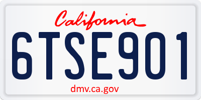 CA license plate 6TSE901