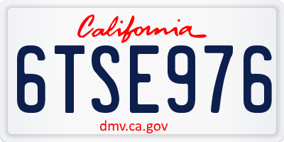 CA license plate 6TSE976