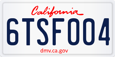 CA license plate 6TSF004