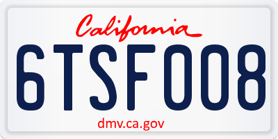 CA license plate 6TSF008