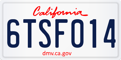 CA license plate 6TSF014