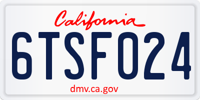 CA license plate 6TSF024