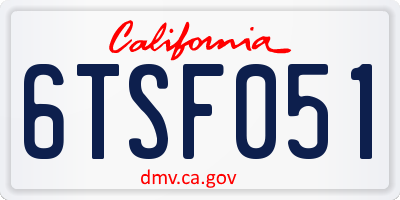 CA license plate 6TSF051