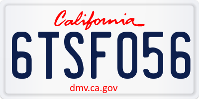 CA license plate 6TSF056