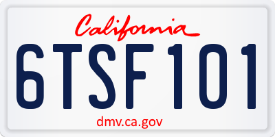 CA license plate 6TSF101