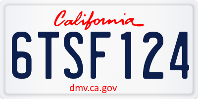 CA license plate 6TSF124