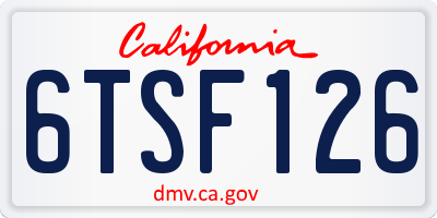 CA license plate 6TSF126