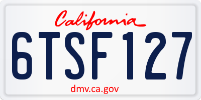 CA license plate 6TSF127