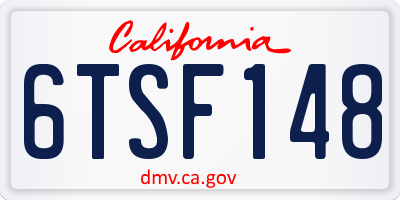 CA license plate 6TSF148