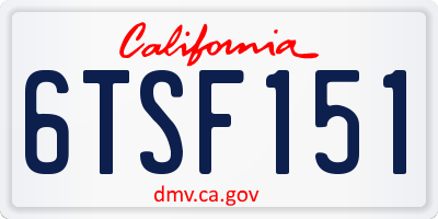 CA license plate 6TSF151