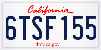 CA license plate 6TSF155