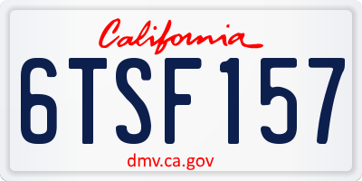 CA license plate 6TSF157
