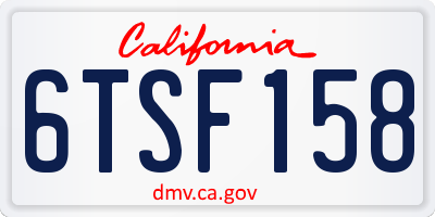 CA license plate 6TSF158