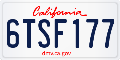 CA license plate 6TSF177