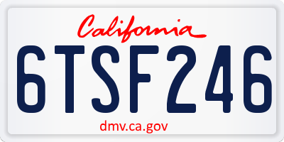 CA license plate 6TSF246