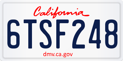 CA license plate 6TSF248