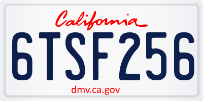 CA license plate 6TSF256