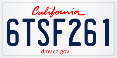 CA license plate 6TSF261