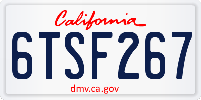 CA license plate 6TSF267