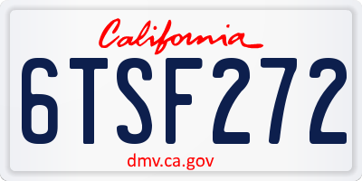 CA license plate 6TSF272