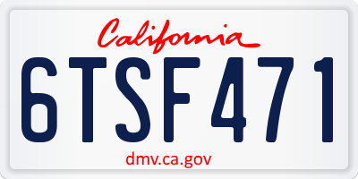 CA license plate 6TSF471