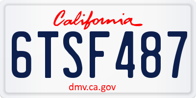CA license plate 6TSF487