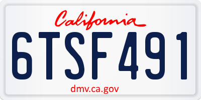 CA license plate 6TSF491