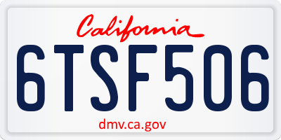 CA license plate 6TSF506