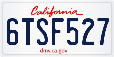 CA license plate 6TSF527