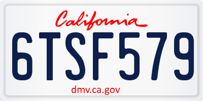 CA license plate 6TSF579