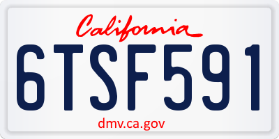 CA license plate 6TSF591
