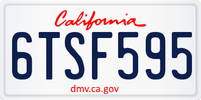 CA license plate 6TSF595