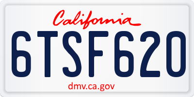 CA license plate 6TSF620