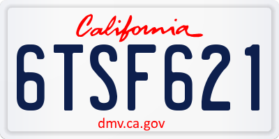 CA license plate 6TSF621