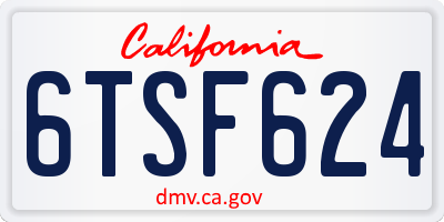CA license plate 6TSF624