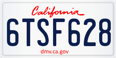 CA license plate 6TSF628