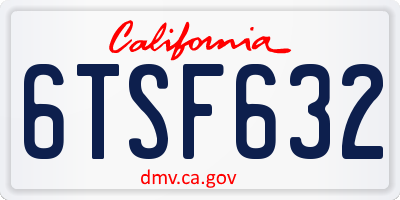 CA license plate 6TSF632