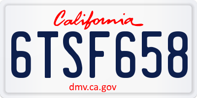 CA license plate 6TSF658