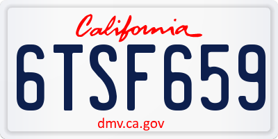 CA license plate 6TSF659